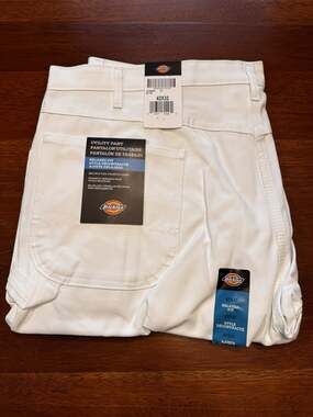 New 42x32 Dickies Sherwin Williams White Painters Pants Relaxed Fit Utility NWT
